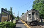 NJT Train # 416 passing the former Lackawanna entrance and exit to the pedestrian subway 